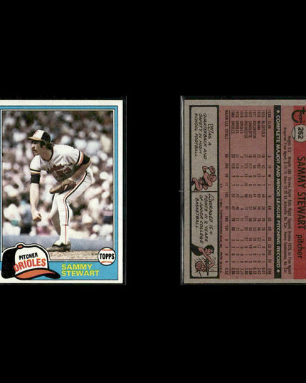 Baltimore Orioles 1981 Topps Baseball 31-Card Lot Topps VG