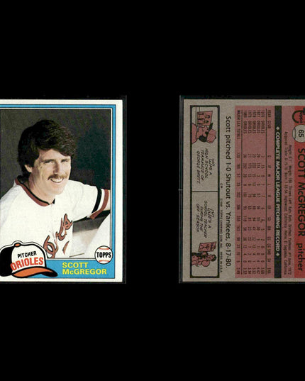 Baltimore Orioles 1981 Topps Baseball 31-Card Lot Topps VG