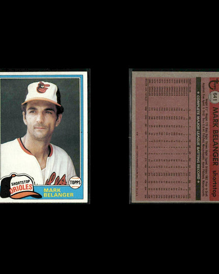 Baltimore Orioles 1981 Topps Baseball 31-Card Lot Topps VG
