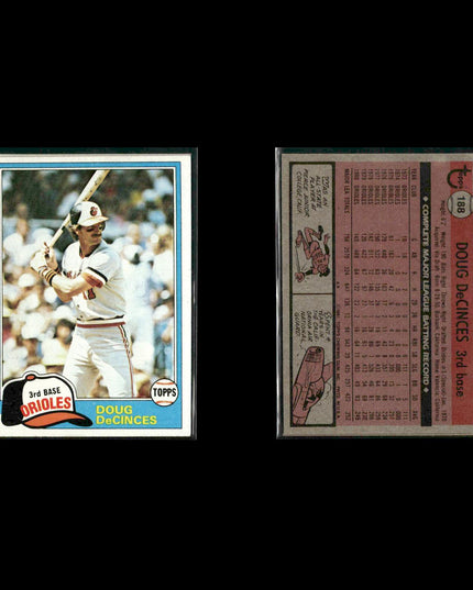Baltimore Orioles 1981 Topps Baseball 31-Card Lot Topps VG