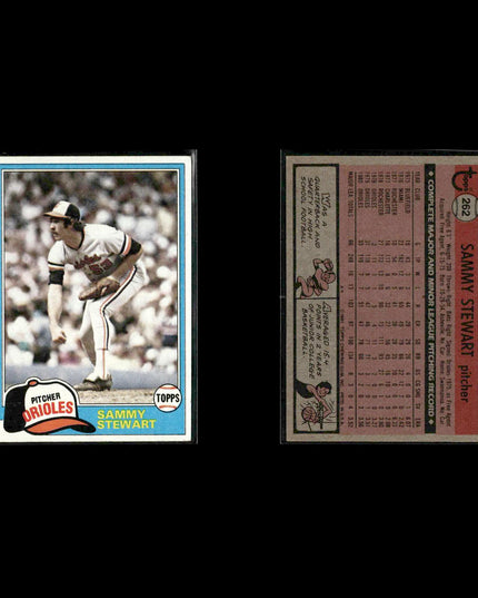 Baltimore Orioles 1981 Topps Baseball 31-Card Lot Topps VG