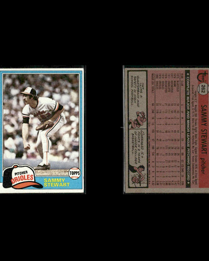 Baltimore Orioles 1981 Topps Baseball 31-Card Lot Topps VG