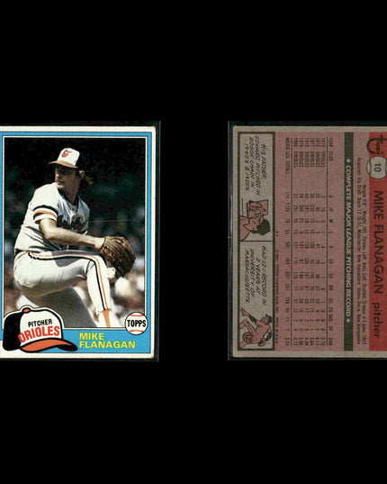 Baltimore Orioles 1981 Topps Baseball 31-Card Lot Topps VG