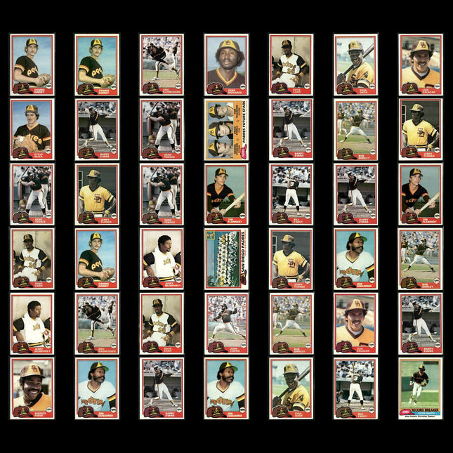 San Diego Padres 1981 Topps Baseball 42-Card Lot Topps VG