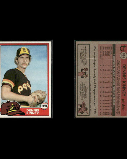 San Diego Padres 1981 Topps Baseball 42-Card Lot Topps VG