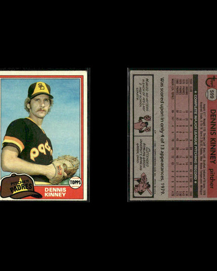 San Diego Padres 1981 Topps Baseball 42-Card Lot Topps VG