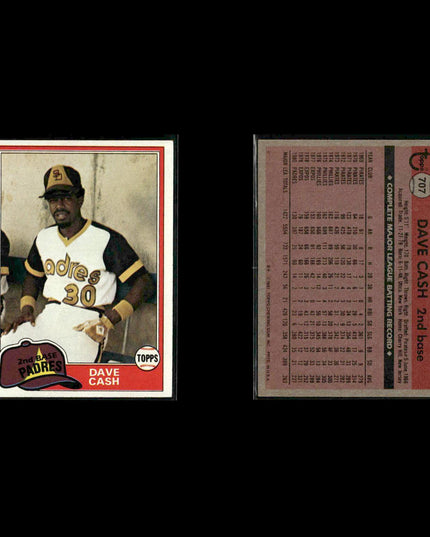 San Diego Padres 1981 Topps Baseball 42-Card Lot Topps VG