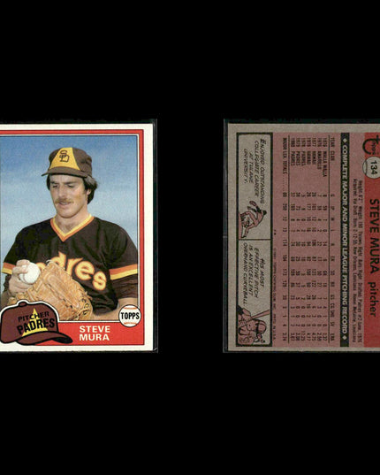 San Diego Padres 1981 Topps Baseball 42-Card Lot Topps VG
