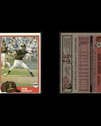 San Diego Padres 1981 Topps Baseball 42-Card Lot Topps VG