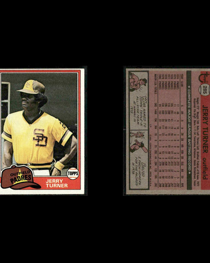 San Diego Padres 1981 Topps Baseball 42-Card Lot Topps VG