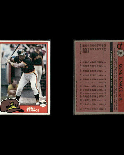 San Diego Padres 1981 Topps Baseball 42-Card Lot Topps VG