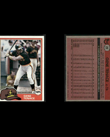 San Diego Padres 1981 Topps Baseball 42-Card Lot Topps VG