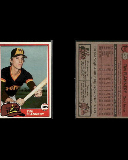 San Diego Padres 1981 Topps Baseball 42-Card Lot Topps VG