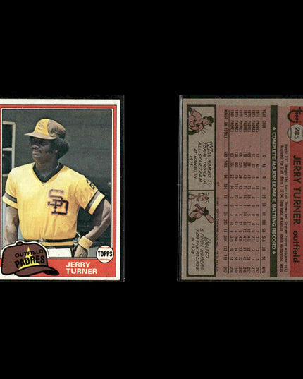 San Diego Padres 1981 Topps Baseball 42-Card Lot Topps VG