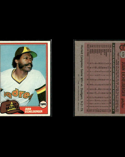 San Diego Padres 1981 Topps Baseball 42-Card Lot Topps VG