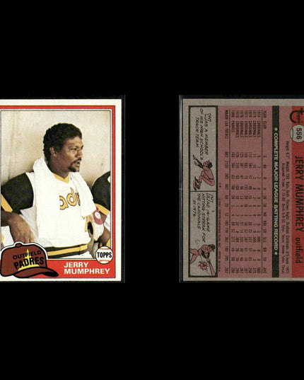 San Diego Padres 1981 Topps Baseball 42-Card Lot Topps VG