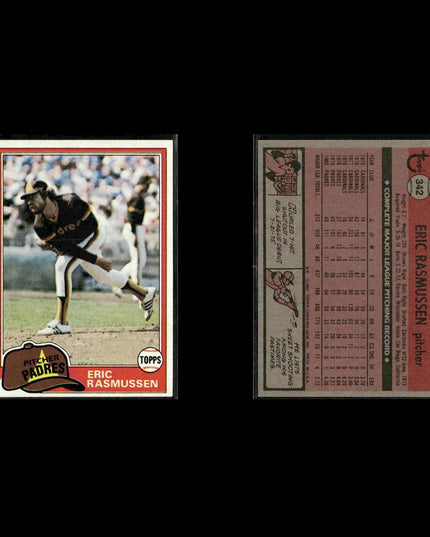 San Diego Padres 1981 Topps Baseball 42-Card Lot Topps VG