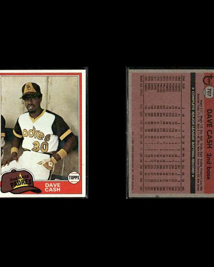 San Diego Padres 1981 Topps Baseball 42-Card Lot Topps VG