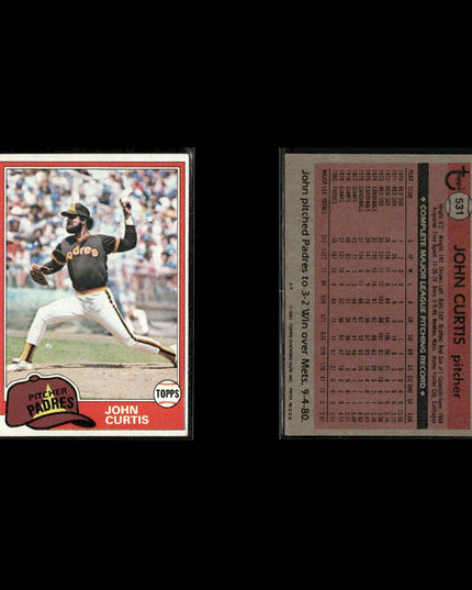 San Diego Padres 1981 Topps Baseball 42-Card Lot Topps VG