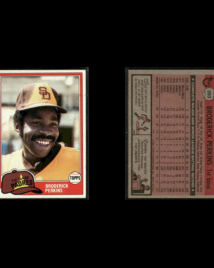 San Diego Padres 1981 Topps Baseball 42-Card Lot Topps VG