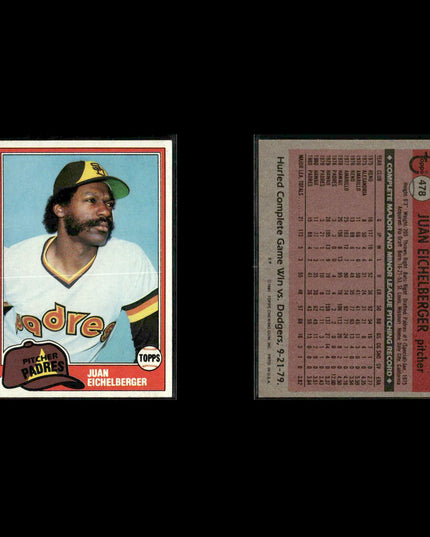 San Diego Padres 1981 Topps Baseball 42-Card Lot Topps VG