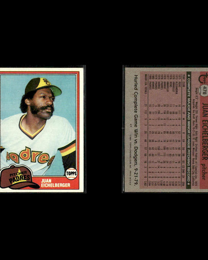 San Diego Padres 1981 Topps Baseball 42-Card Lot Topps VG