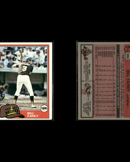 San Diego Padres 1981 Topps Baseball 42-Card Lot Topps VG