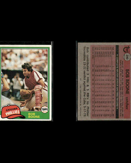 Philadelphia Phillies 1981 Topps Baseball 60-Card Lot Topps VG