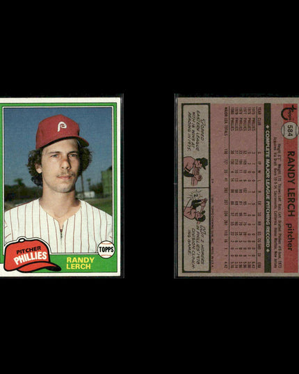 Philadelphia Phillies 1981 Topps Baseball 60-Card Lot Topps VG