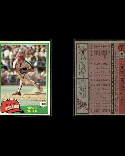 Philadelphia Phillies 1981 Topps Baseball 60-Card Lot Topps VG