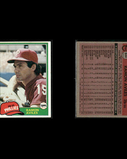 Philadelphia Phillies 1981 Topps Baseball 60-Card Lot Topps VG