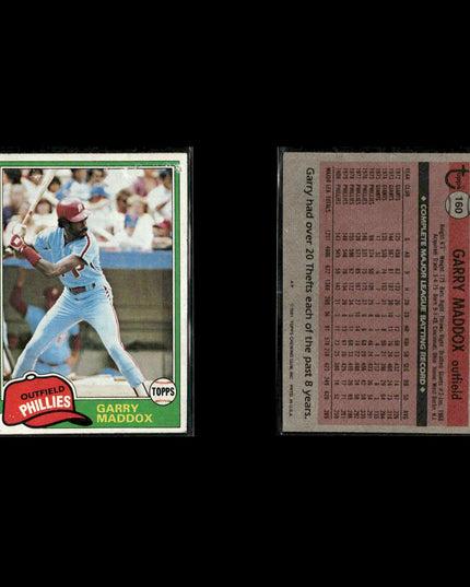 Philadelphia Phillies 1981 Topps Baseball 60-Card Lot Topps VG