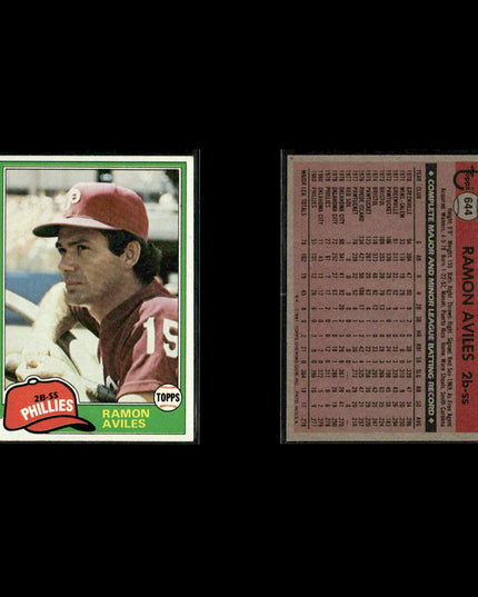 Philadelphia Phillies 1981 Topps Baseball 60-Card Lot Topps VG