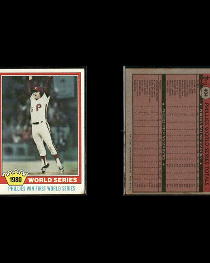 Philadelphia Phillies 1981 Topps Baseball 60-Card Lot Topps VG