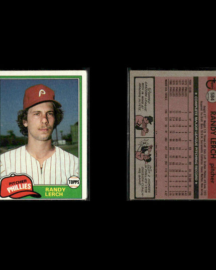 Philadelphia Phillies 1981 Topps Baseball 60-Card Lot Topps VG