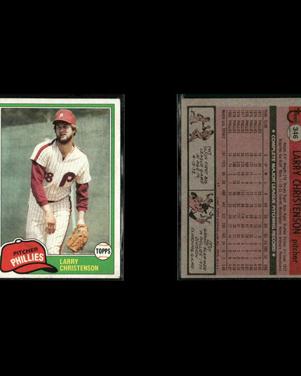 Philadelphia Phillies 1981 Topps Baseball 60-Card Lot Topps VG