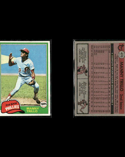 Philadelphia Phillies 1981 Topps Baseball 60-Card Lot Topps VG