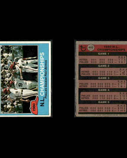 Philadelphia Phillies 1981 Topps Baseball 60-Card Lot Topps VG