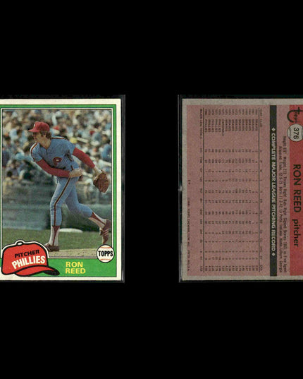 Philadelphia Phillies 1981 Topps Baseball 60-Card Lot Topps VG