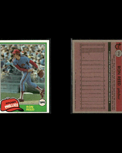 Philadelphia Phillies 1981 Topps Baseball 60-Card Lot Topps VG