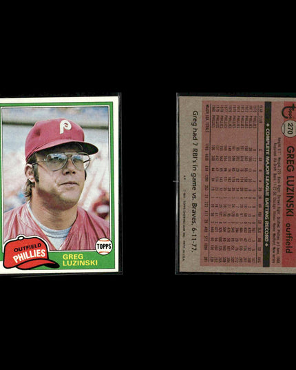 Philadelphia Phillies 1981 Topps Baseball 60-Card Lot Topps VG