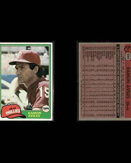 Philadelphia Phillies 1981 Topps Baseball 60-Card Lot Topps VG
