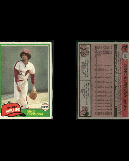 Philadelphia Phillies 1981 Topps Baseball 60-Card Lot Topps VG