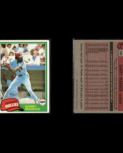 Philadelphia Phillies 1981 Topps Baseball 60-Card Lot Topps VG