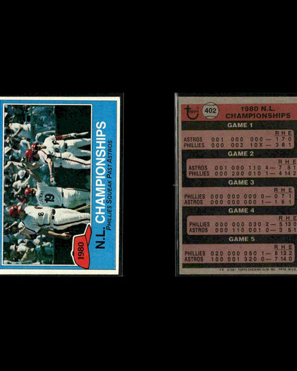 Philadelphia Phillies 1981 Topps Baseball 60-Card Lot Topps VG