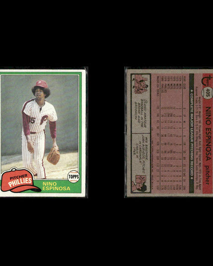 Philadelphia Phillies 1981 Topps Baseball 60-Card Lot Topps VG