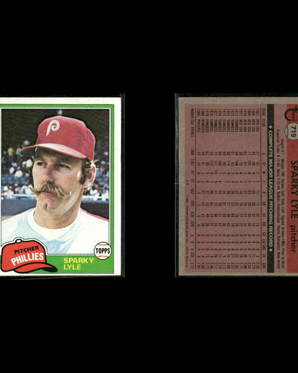 Philadelphia Phillies 1981 Topps Baseball 60-Card Lot Topps VG