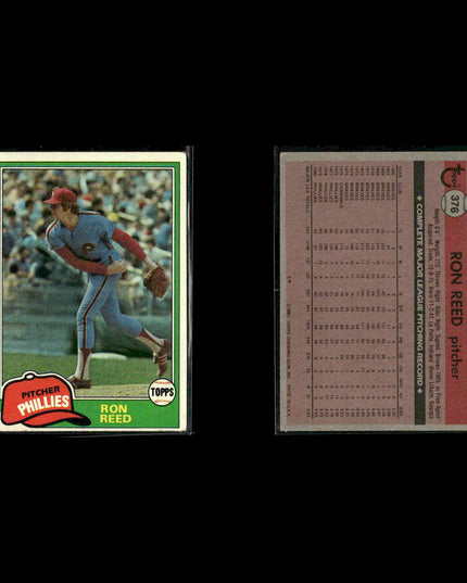 Philadelphia Phillies 1981 Topps Baseball 60-Card Lot Topps VG