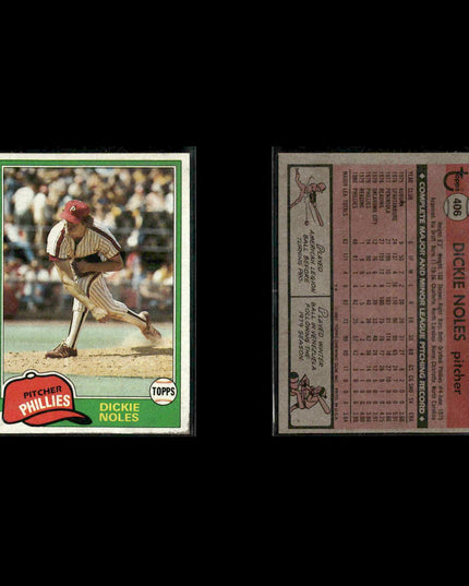 Philadelphia Phillies 1981 Topps Baseball 60-Card Lot Topps VG