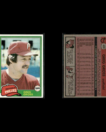 Philadelphia Phillies 1981 Topps Baseball 60-Card Lot Topps VG